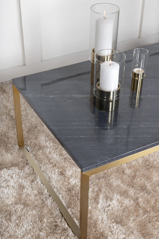 Estelle Soffbord 120*60*36 Grå Marmor / Mässing