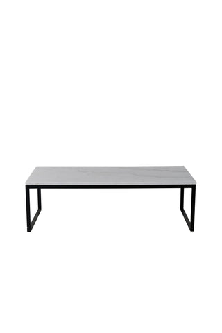 Estelle Soffbord 120*60*36 Vit marmor / Matt Svart