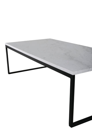 Estelle Soffbord 120*60*36 Vit marmor / Matt Svart