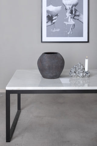 Estelle Soffbord 120*60*36 Vit marmor / Matt Svart