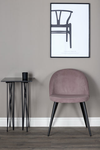 Velvet Matstol 2-pack - Manchester - Svart / Gammelrosa