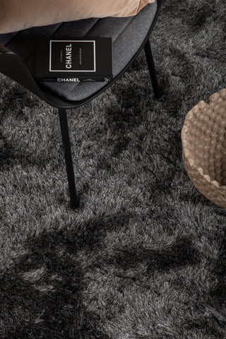 Shiva Shaggy Matta - ø200cm - Grå