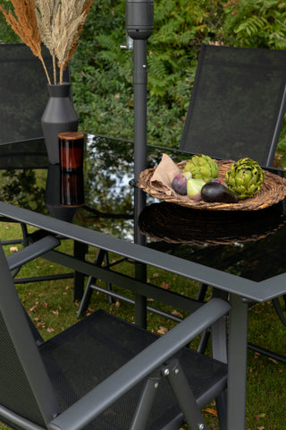 Venture Home Brekki - Dining Set inc. Paraply- Svart - Aluminium -c