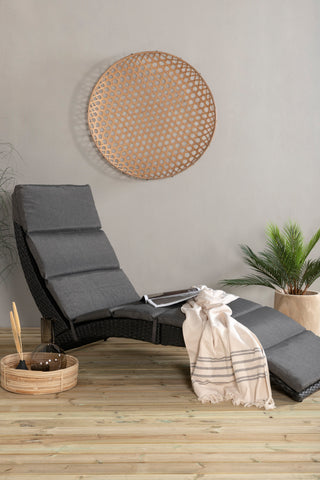 Venture Home Archie - Sun Lounge inc. Kudde- Svart - Wicker -