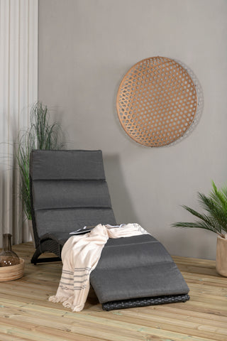 Venture Home Archie - Sun Lounge inc. Kudde- Svart - Wicker -