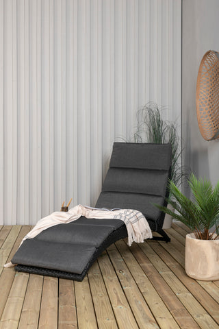 Venture Home Archie - Sun Lounge inc. Kudde- Svart - Wicker -