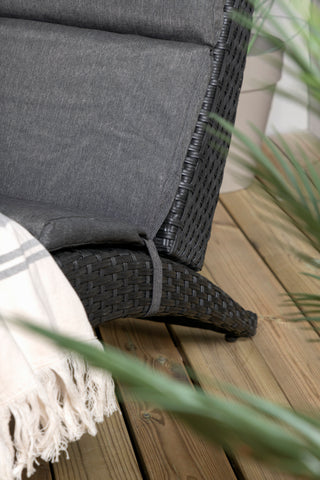 Venture Home Archie - Sun Lounge inc. Kudde- Svart - Wicker -