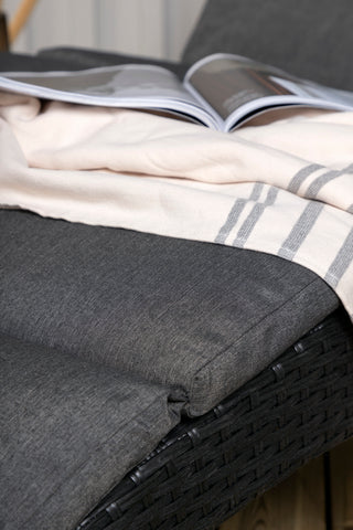 Venture Home Archie - Sun Lounge inc. Kudde- Svart - Wicker -