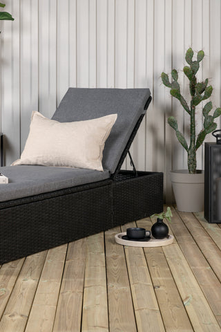 Venture Home Quad - Sun Lounge inkl. Kudde- Svart - Wicker -