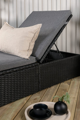Venture Home Quad - Sun Lounge inkl. Kudde- Svart - Wicker -