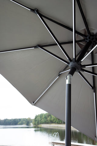 Venture Home Sabal - Paraply med LED- Grå - - 270cm