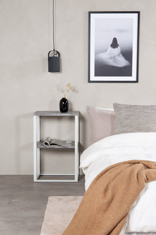 Venture Home Rise Sängbord - Vit / Betong-Look 45*30*H70