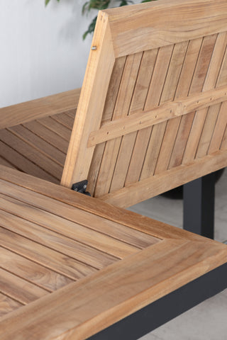 Panamabord 152/210 - Svart/Teak
