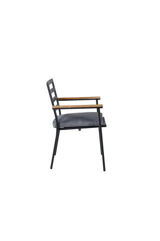 Brasilia Karmstol (stapelbar) - Svart Alu / Teak