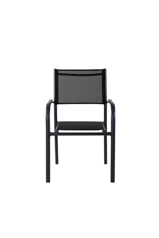 Santorini Armstol (staplingsbar) 2-pack - Svart Alu / Svart Textilene