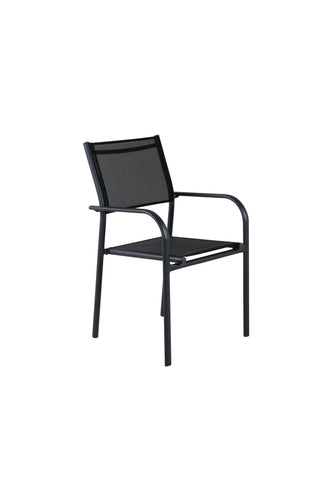 Santorini Armstol (staplingsbar) 2-pack - Svart Alu / Svart Textilene