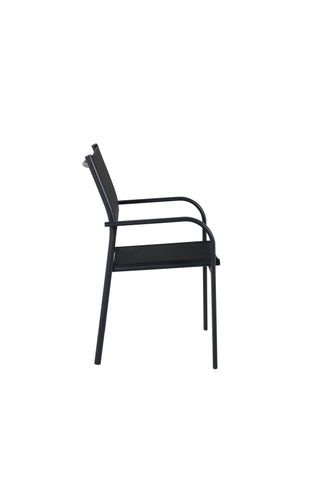 Santorini Armstol (staplingsbar) 2-pack - Svart Alu / Svart Textilene