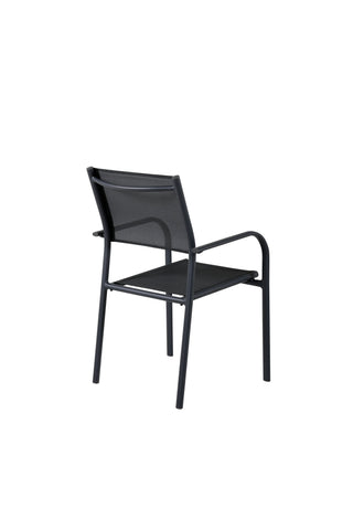 Santorini Armstol (staplingsbar) 2-pack - Svart Alu / Svart Textilene