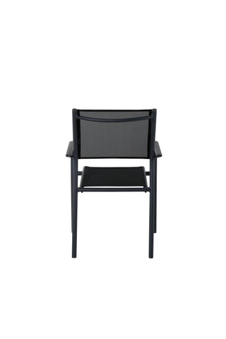 Santorini Armstol (staplingsbar) 2-pack - Svart Alu / Svart Textilene