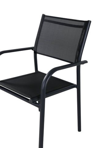 Santorini Armstol (staplingsbar) 2-pack - Svart Alu / Svart Textilene