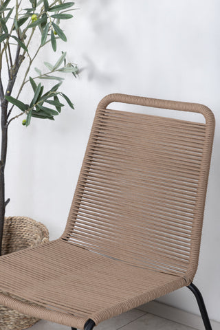 Lindos Stapelstol 2-pack - Svart Alu / Latte rep