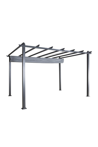 Lazio Pergola - Svart Alu / Grå Tyg