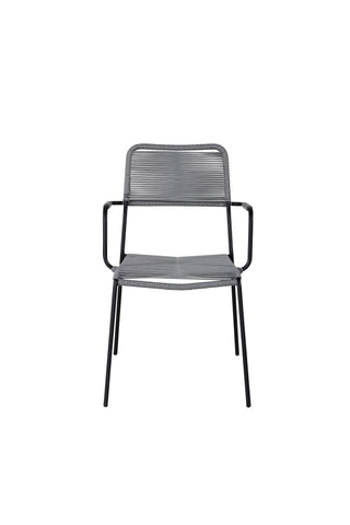 Lindos Fåtölj 2-pack - Svart Alu / Grå rep