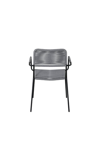 Lindos Fåtölj 2-pack - Svart Alu / Grå rep