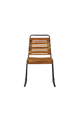 Bois Matstol 2-pack - Svart Alu / Acacia