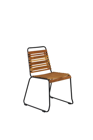 Bois Matstol 2-pack - Svart Alu / Acacia