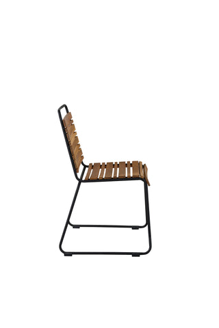 Bois Matstol 2-pack - Svart Alu / Acacia