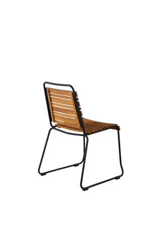 Bois Matstol 2-pack - Svart Alu / Acacia