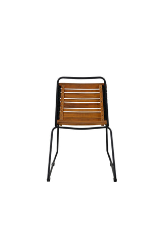 Bois Matstol 2-pack - Svart Alu / Acacia