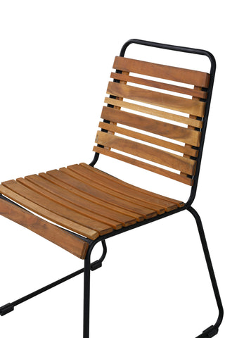 Bois Matstol 2-pack - Svart Alu / Acacia
