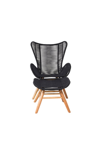 Tingeling Lounge Chair inkl. Pall - Svart rep / Acacia