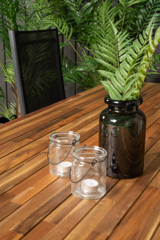 Venture Home Bois Matbord 200*100cm - Svarta Ben / Acacia +Break 5:pos Stol - Svart a