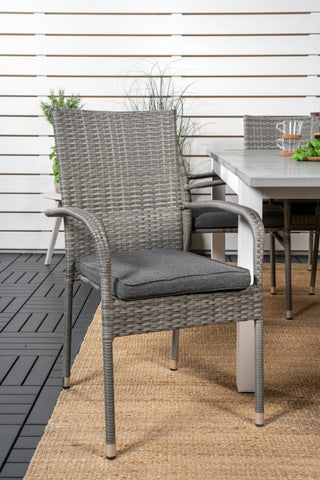 Venture Home Albany Bord - 160/240 - Vit/Grå - Anna Stol - Grå 6