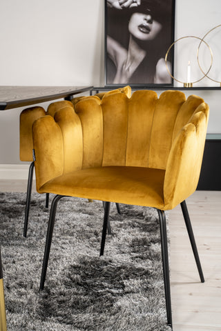 Dipp Matbord - 180*90cm - Svart Faner / svarta ben m mässingsdipp +Limhamn - Stol - Guld Sammet_4