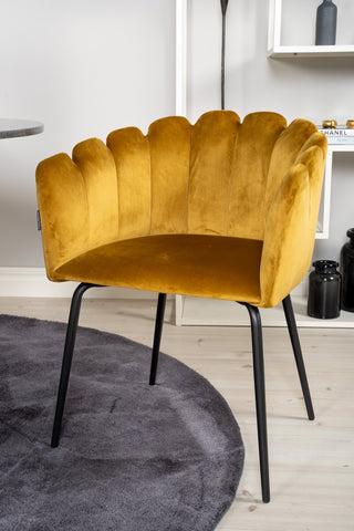 Estelle runt Matbord - Svart / Svart marmor - ø106*H75+Limhamn - Stol - Gold Velvet_4