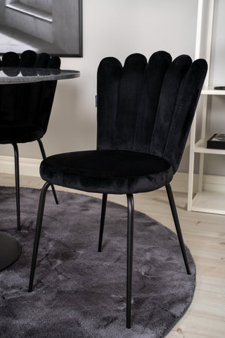 Estelle runt Matbord - Svart / Svart marmor - ø106*H75+Limhamn Light - Stol - Black Velvet_4