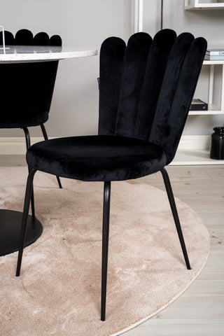Razzia Matbord 106cm - Vit Terazzo / Svart+Limhamn Light - Stol - Black Velvet_4