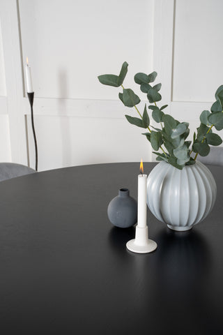 Venture Home Köpenhamn - Matbord runt - Svart / Svart+Velvet matstol - Manchester - Svart / Ljusgrå_6