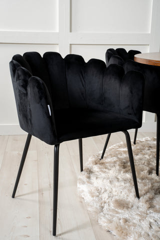 Venture Home Köpenhamn - Matbord runt - Brun / Svart+Limhamn - Stol - Black Velvet_6