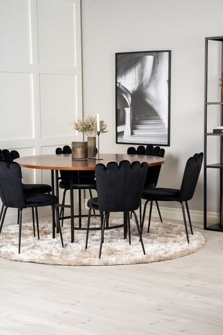 Venture Home Köpenhamn - Matbord runt - Brun / Svart+Limhamn Light - Stol - Black Velvet_6
