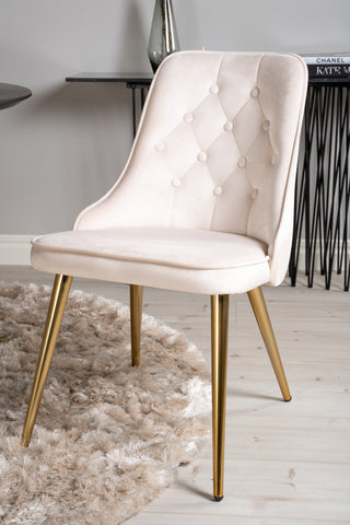 Dipp Matbord - 115cm - Svart faner / svarta ben m mässingsdipp + Velvet Deluxe Matstol - Ben i borstad mässing / Beige Velvet_4