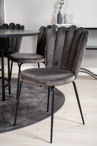 Venture Home Köpenhamn - Matbord runt - Svart / Svart - Limhamn Stol - Grå 6