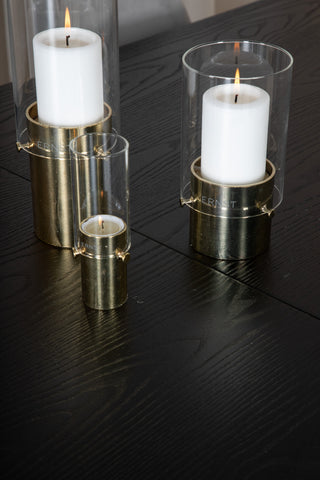 Venture Home Guld Förlängningsbord - 180/220*85*H76 Svart Faner - Svarta ben - Mässingsdetaljer+Polar Matstol - Svarta ben / Ljusgrå sammet (ersätter 19902-885)_6