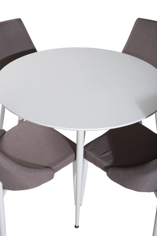 Plaza Runt bord 100 cm - Vit skiva / Vita ben +Leone 2.0 Polargrå - Vita ben _4