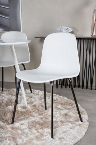 Plaza Runt bord 100 cm - Vit skiva / Vita ben+Arctic Dining Chair - Svarta ben - Vit plast_4