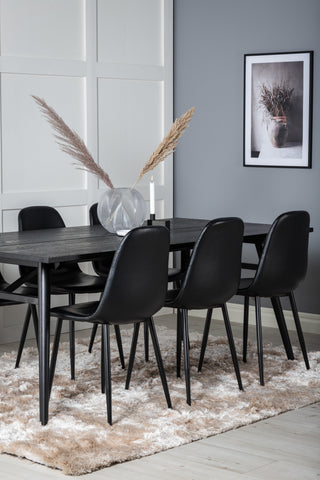 Venture Home Elegant förlängningsbord Svart Borstad - 195*95+Polar Matstol - Svart / Svart_6